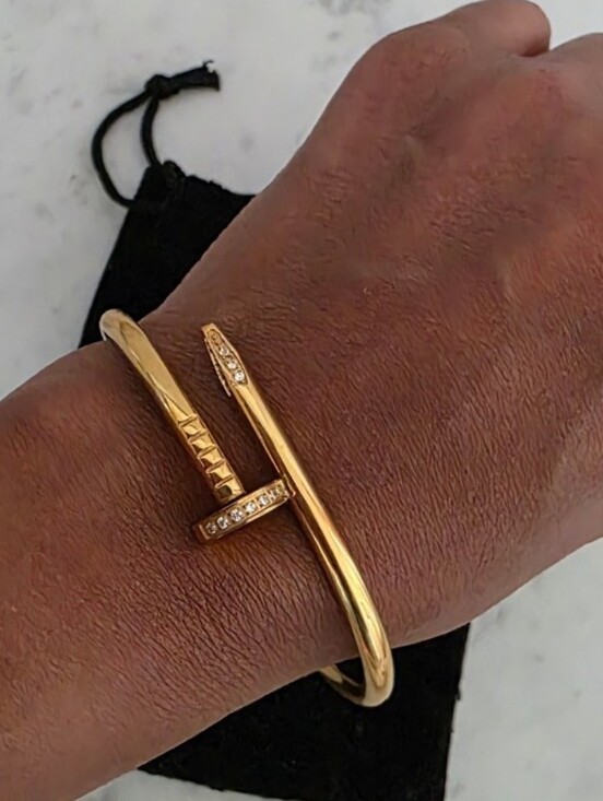 Jewelry - Gold Nail Hinged Bangle Bracelet Women Jewelry